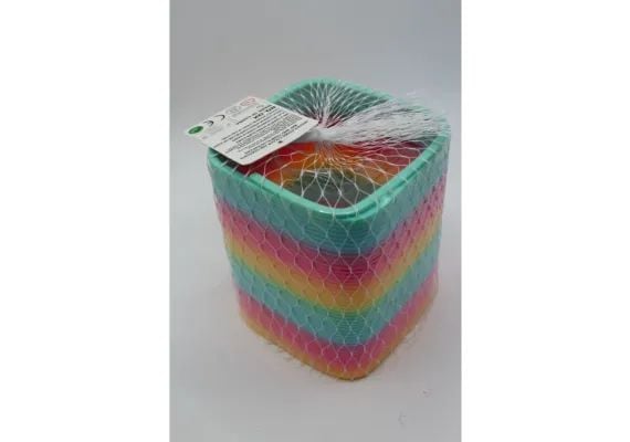 Jucarie antistres arc multicolor, patrat, 12×6cm,