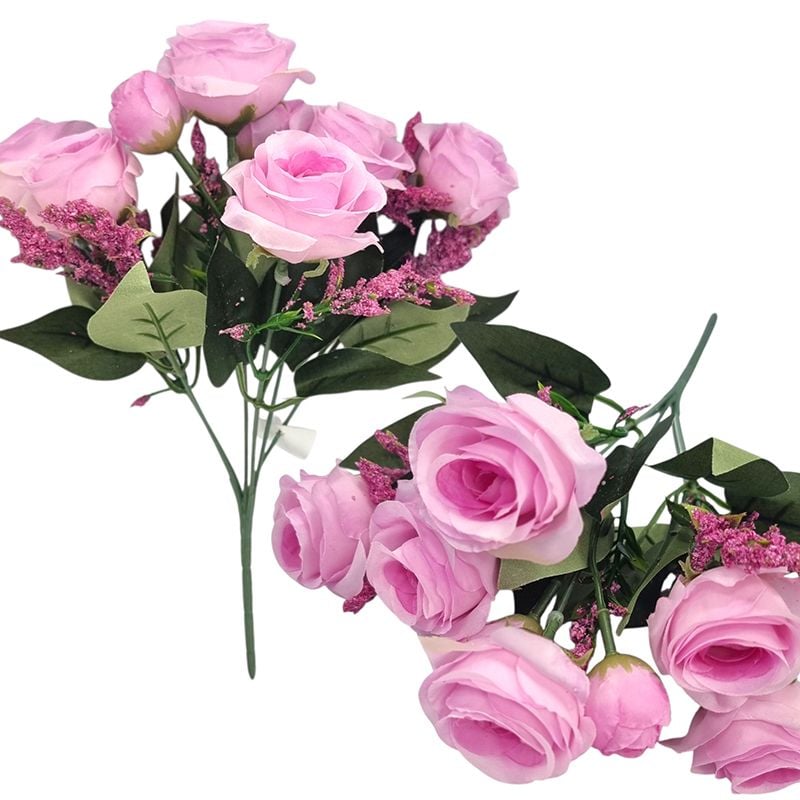 Buchet floare artificiala Trandafiri, engros 6 fire 28 cm lungime