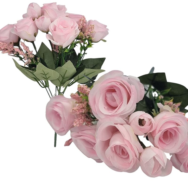 Buchet floare artificiala Trandafiri, engros 6 fire 28 cm lungime