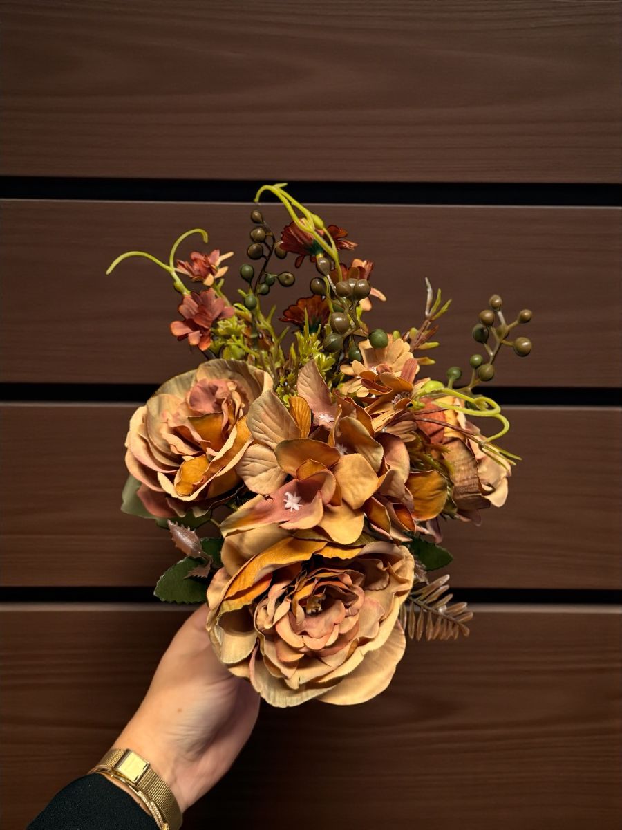 Buchet artificial flori în nuanțe de toamnă – 35 cm ,En-gros