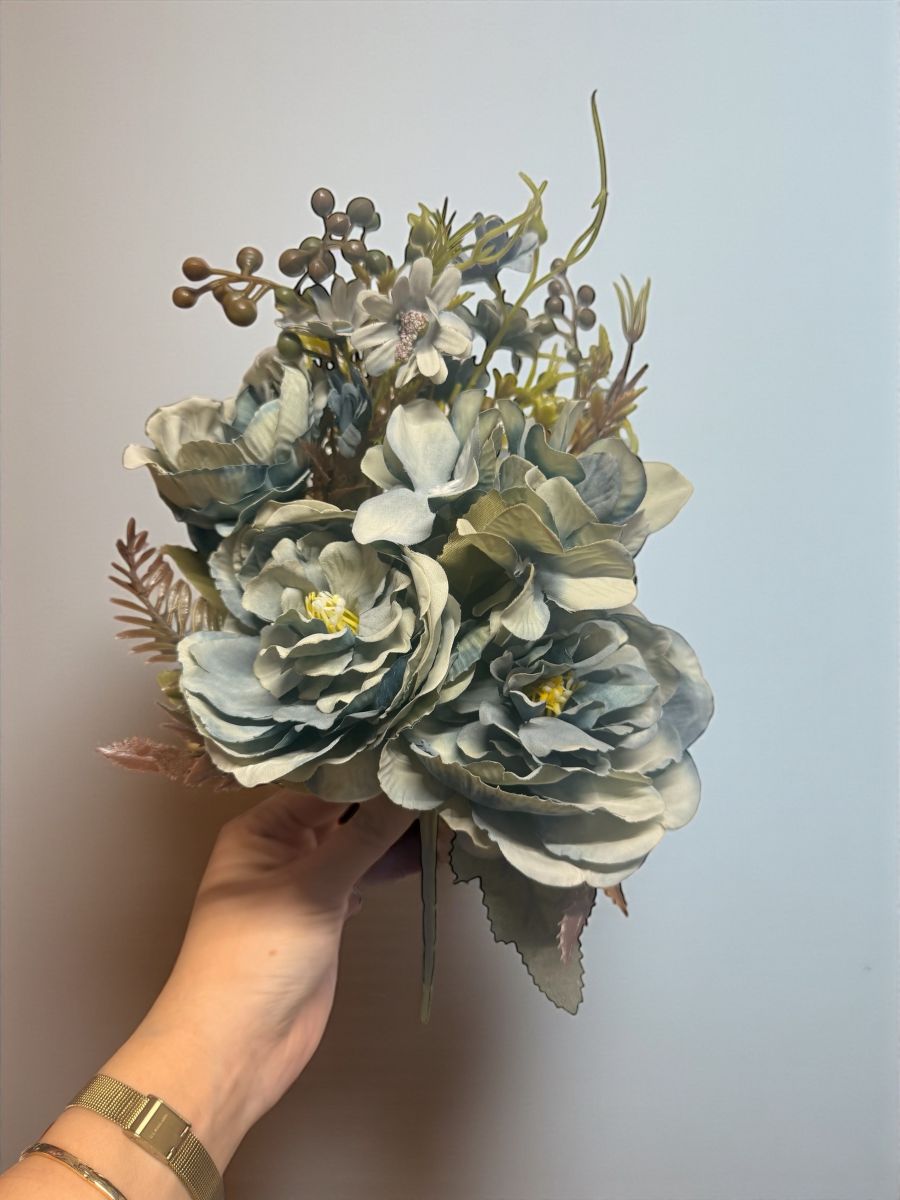 Buchet artificial flori albastre – 38 cm ,En-gros