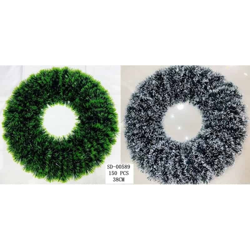 CORONITA DECORATIVA PT CRACIUN 38 CM, PVC ENGROS