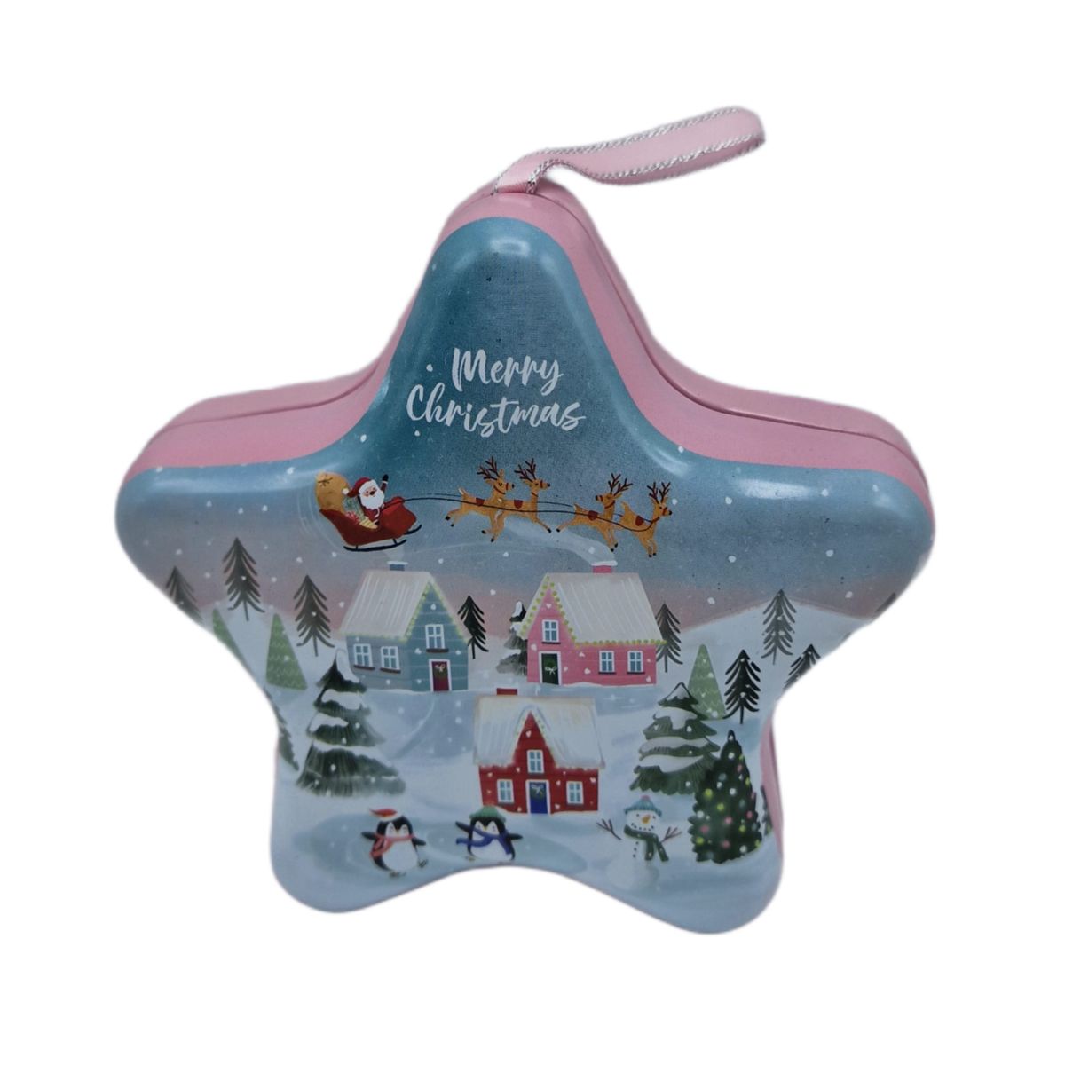 Cutie din metal pentru Craciun , 12 cm ,ENGROS