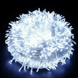 Instalație 200 LED – 18 metri, fir transparent bec alb rece V5 engros