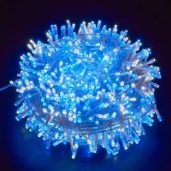 Instalație 320 LED – 25 metri, fir transparent bec albastru V5 engros