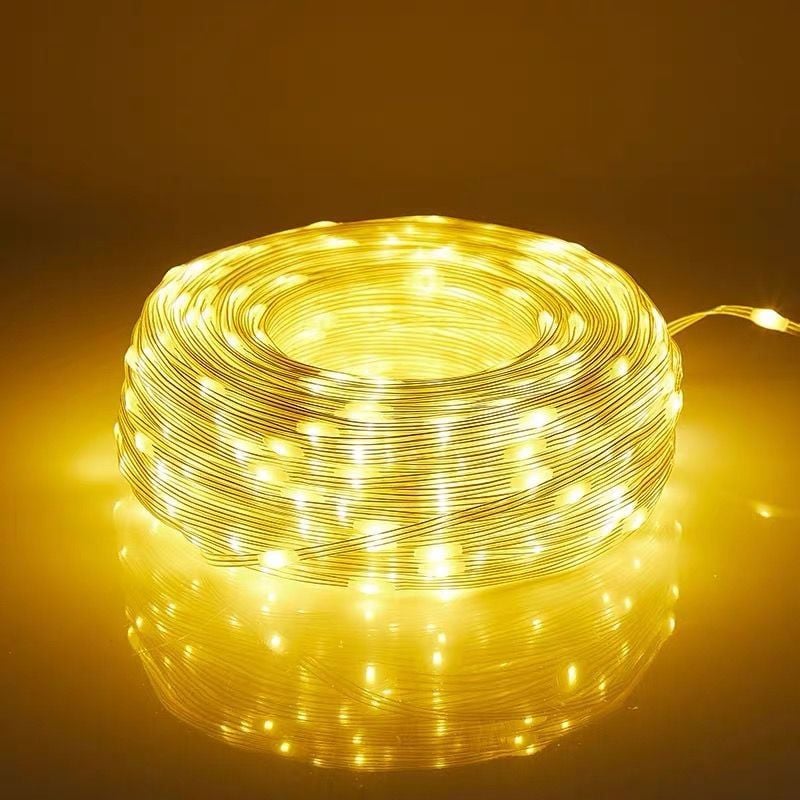 Instalatie LED sir 100 metri, 800LED-uri, galbena, tip banda cu led turnat, EnGross