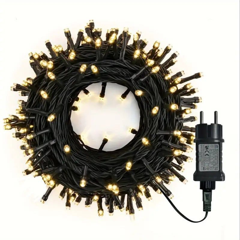 Instalatie tip sir cu 200 LED-uri, 15 metri, lumina galbenă/albă, Engros