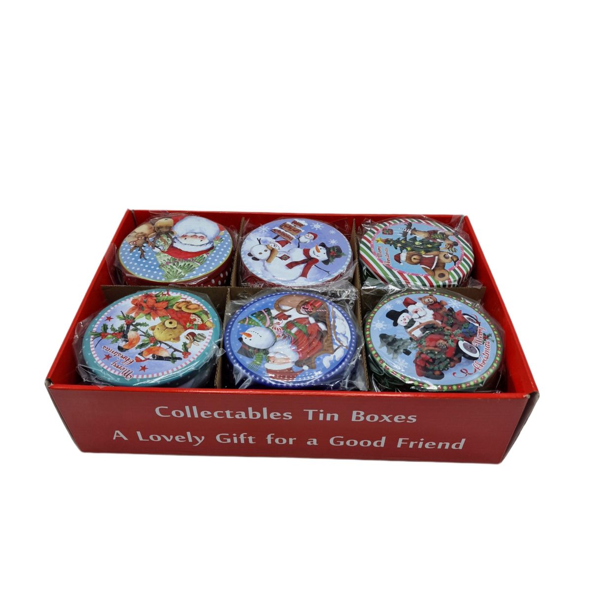 Cutii din metal pentru Craciun 12/set, 11cm x H 4 cm , ENGROS