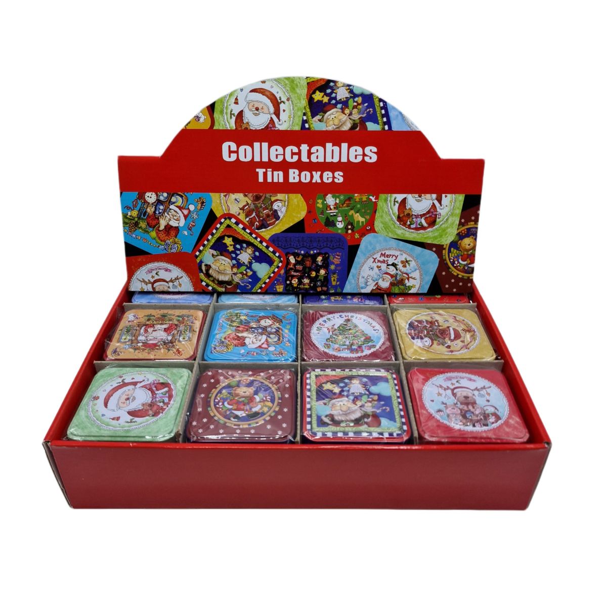 Cutii din metal pentru Craciun 12/set, 7.5cm x H 6.5cm, ENGROS