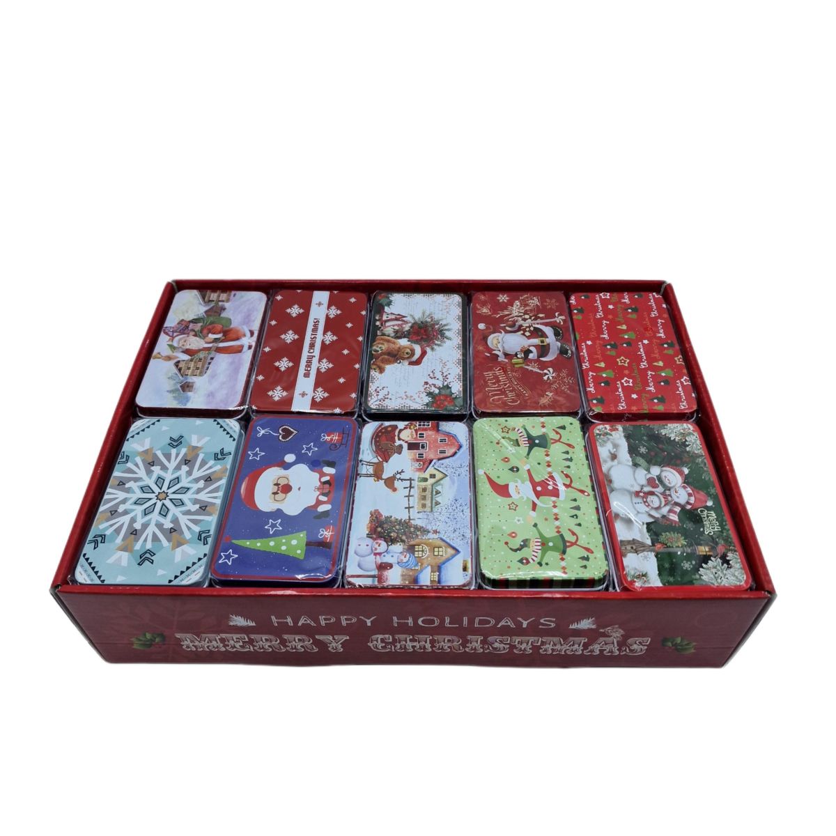 Cutii din metal pentru Craciun 20/set, 11.5cm x H 4 cm , ENGROS