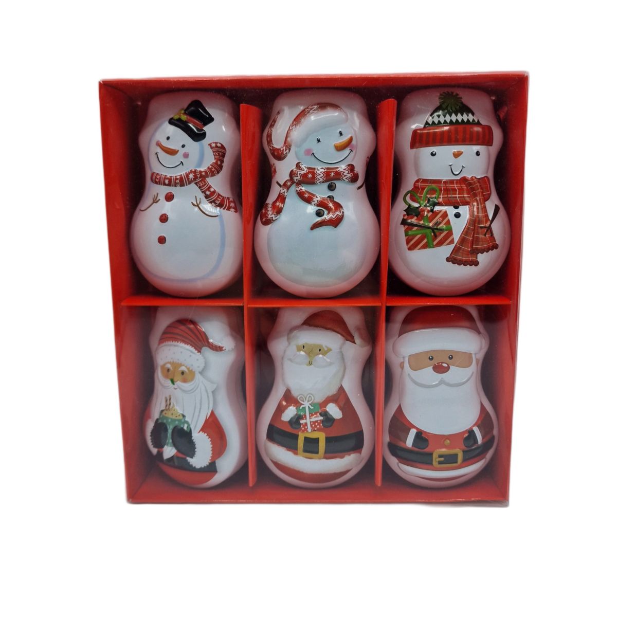 Cutii din metal pentru Craciun 6/set, 11cm x 6cm , ENGROS