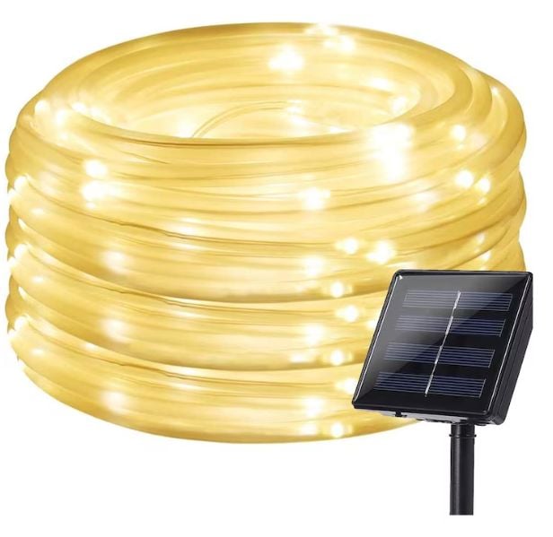 Instalatie solara Engros de Craciun, tip furton, 10 metri, alb cald