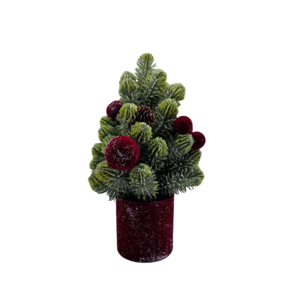 Brad împodobit pentru masa in ghiveci 34 cm , ENGROS