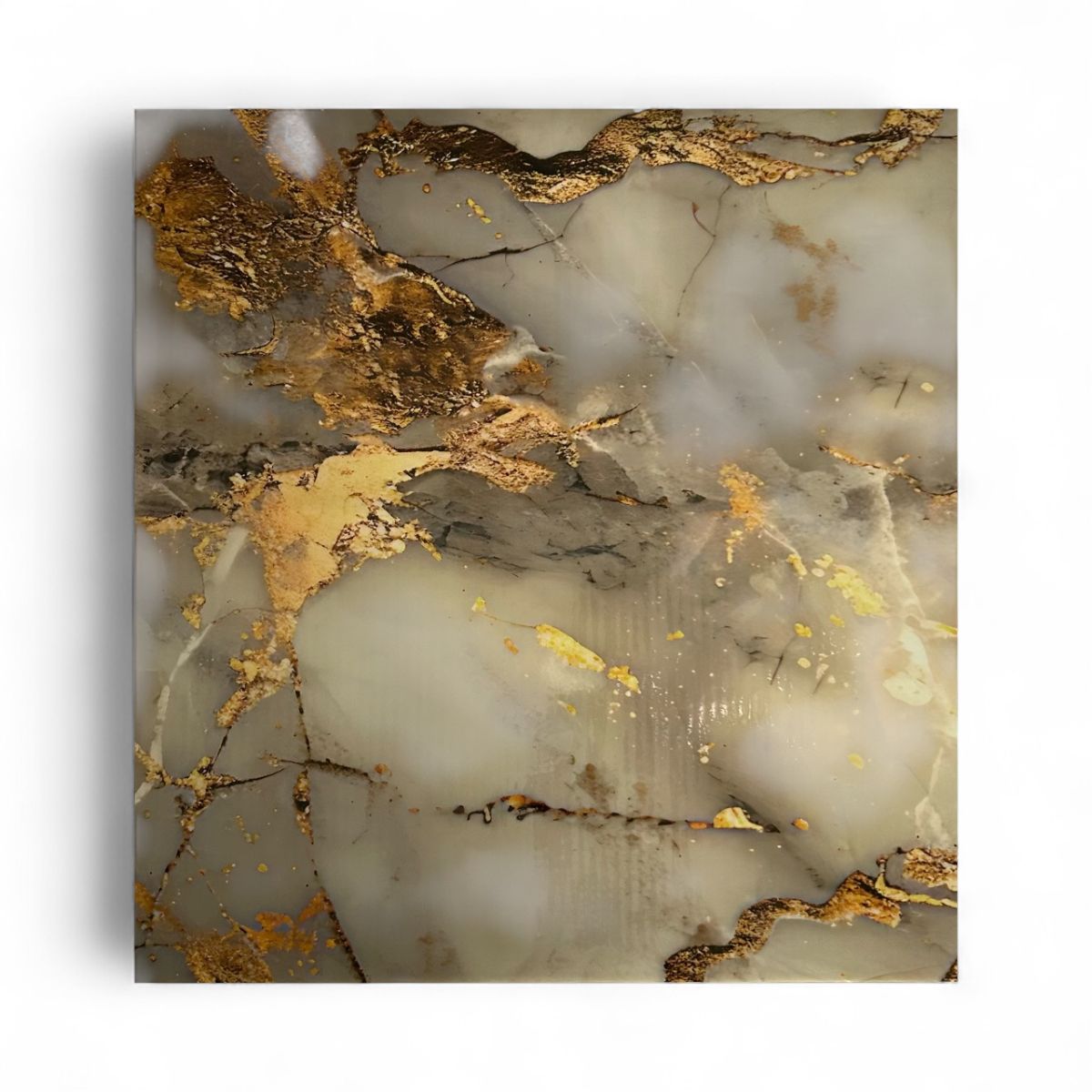 Tapet decorativ 60x60 cm marmură gri cu inserții aurii