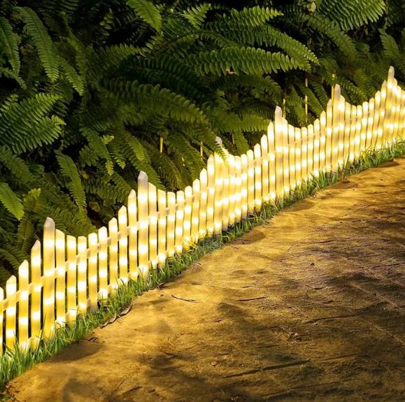 Gard luminos Engros, multicolor, decor Craciun, Alb cald