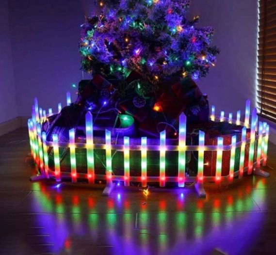 Gard luminos Engros, multicolor, decor Craciun, Multicolor