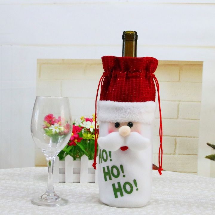 Saculet de Craciun pentru Sticla de Bautura engros