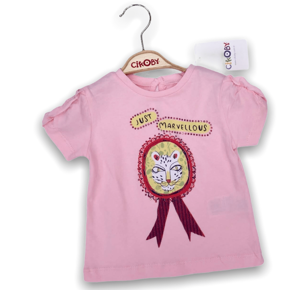 Tricou bumbac Fetite Roz CIKOBY COD 1970
