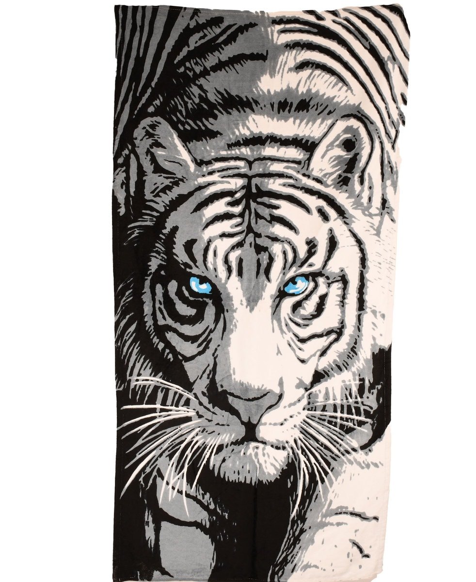 Prosop de plaja mare gri cu tigru