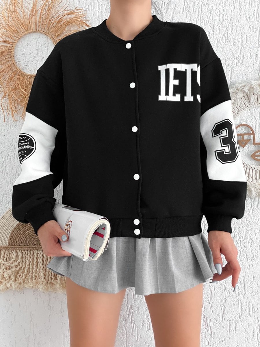 Jacheta sport cu capse IET, Negru