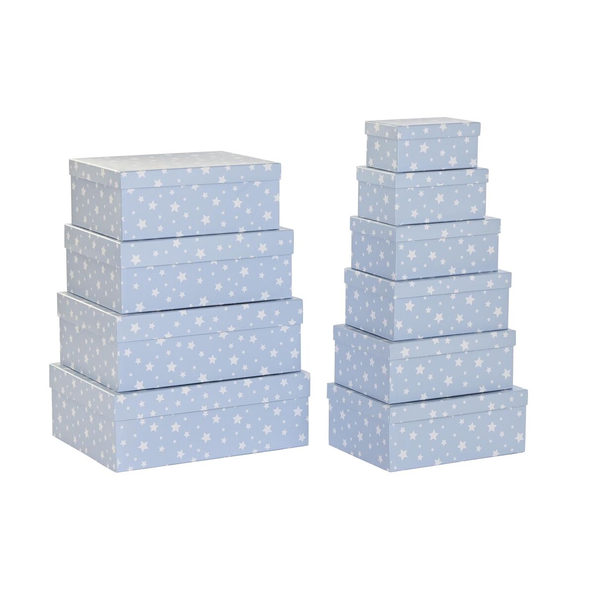 Set de cutii de depozitare, cu posibilitate de stivuire DKD Home Decor Stele Infantil Carton