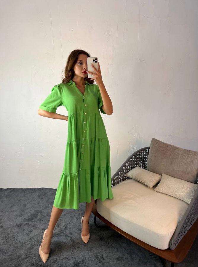 Rochie midi vaporoasa, tip camasa