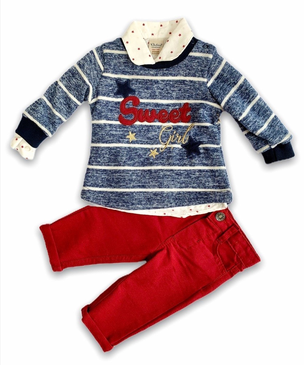Compleu 3 piese fete Sweet Casual 12 luni COD 409