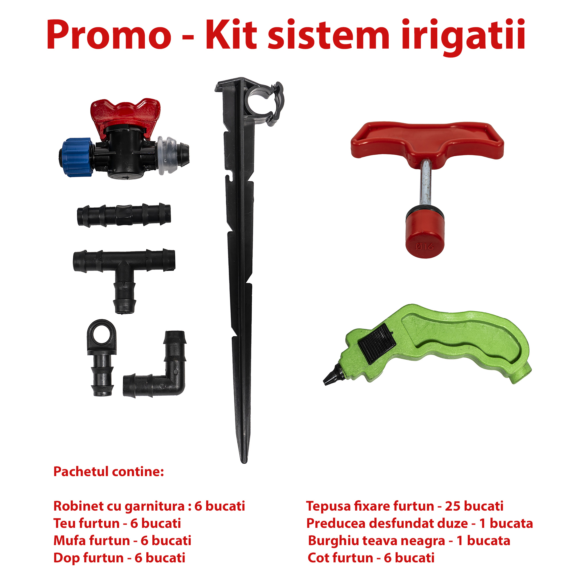 Set accesorii furtun irigare prin picurare / SET 30056