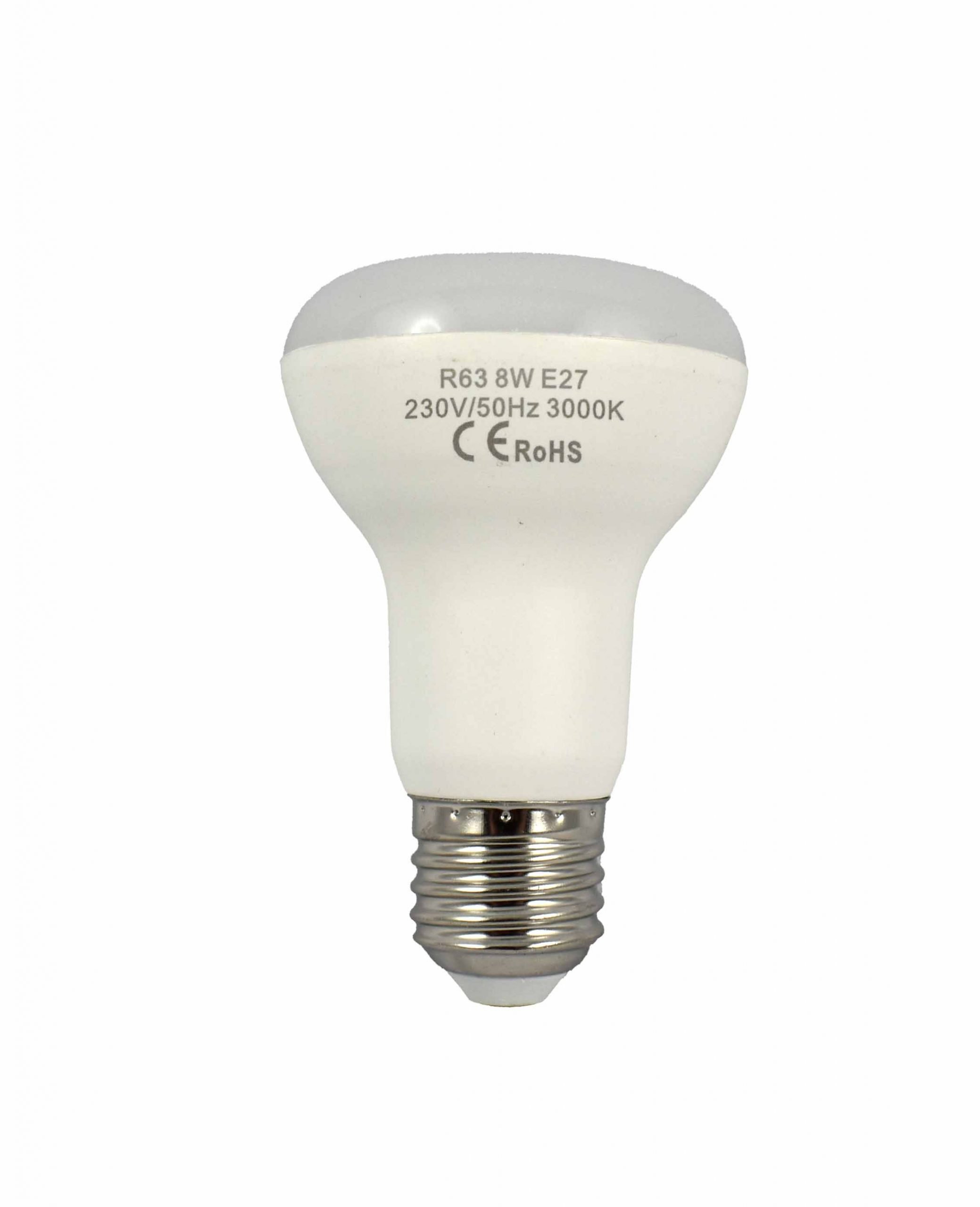 Bec R63 E27 Engros, Led 8W Cald