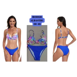 Costum de baie pentru Dama, Engross, Marimi 38-48, 6buc/serie, Slip Normal, Sutien cu burete, Albastru