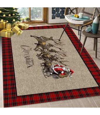 Covor dreptunghiular Engros, cu model de Craciun (80 x 150 cm)