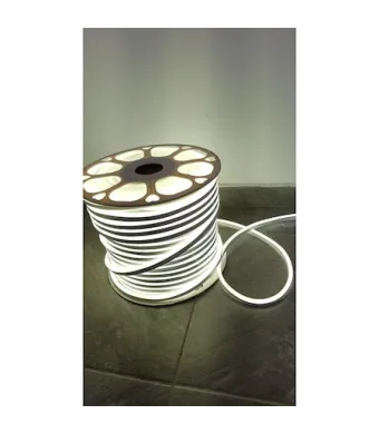 Furtun luminos Engros, neon flex, rola  100 m, diametru 6 cm, 120 minileduri pe metru, lumina circulara (Alb)