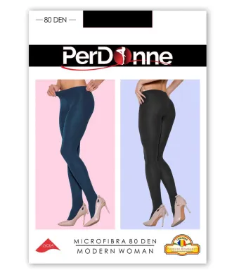 Ciorapi (dres) dama Microfibra 3D 80 den PERDONNE EN GROSS (NEGRU, 2 - (S), 2)