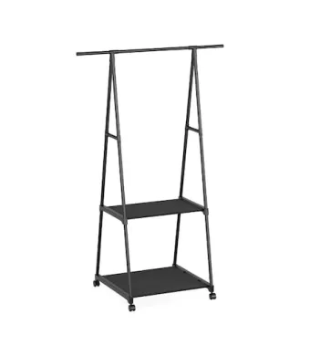 Cuier engros pentru haine cu suport, 55x42x160 cm, negru