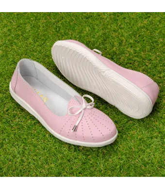Pantofi piele “Tellus” 72-01, Roz, Engros