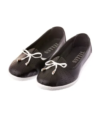 Pantofi piele “Tellus” 72-01, Negru, Engros