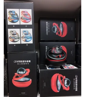 Odorizant Auto ENGROSS, Cu Incarcare Solara, Baza Antiderapanta, Ulei Esential si Pipeta Incluse, Model Planeta , Negru si Rosu