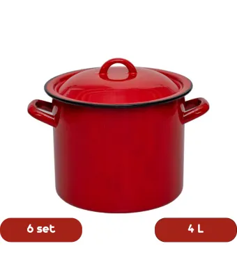 Set 6 oale emailate cu capac 4 L en-gross