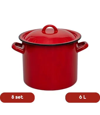 Set 8 oale emailate cu capac 6 L en-gross