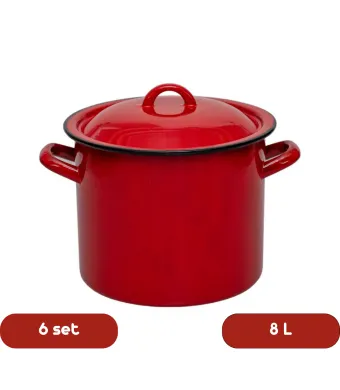 Set 6 oale emailate cu capac 8 L en-gross