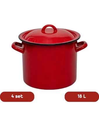 Set 4 oale emailate cu capac 18 L en-gross