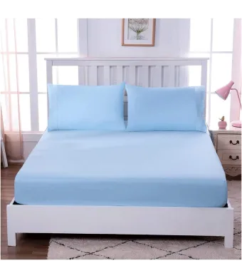 Set 4 buc cearceaf de pat cu elastic la saltea, din bumbac ranforce 280 x 280 cm engros
