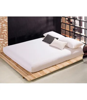 Set 2 bucati  cearceaf de pat din bumbac ranforce 140 x 240 cm alb uni (alb)