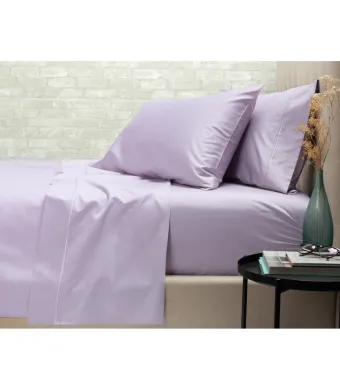 Set 2 bucati cearceaf de pat  cu elastic la saltea , bumbac ranforce  200 x 200 cm  engros lila