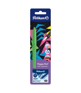 Stilou pelikan HappyPen, Verde Neon, ENGROSS