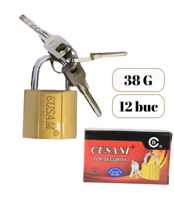 Lacat Gusam 38 G Engros cu 3 chei, 12 buc/set