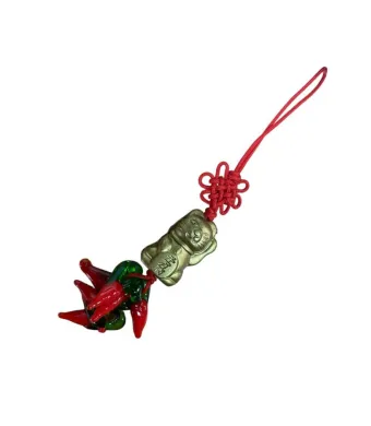 Amuleta Engros canaf Feng Shui cu pisica Maneki Neko si ardei rosii