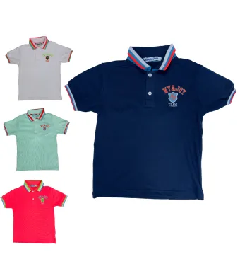 Tricou polo bumbac premium pentru baieti (Alb)