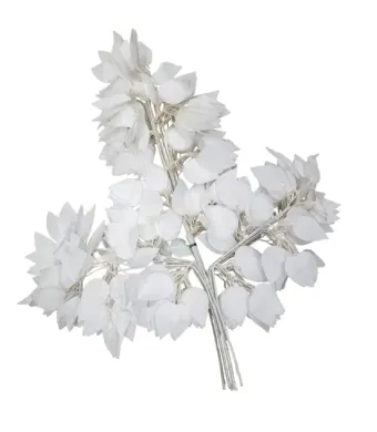 Crengi Ruscus cu frunze siliconate albe artificiale engros 60 cm set 12/buc