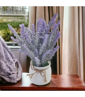 Decoratiune Ghiveci de Lavanda  artificiala engros 29 cm